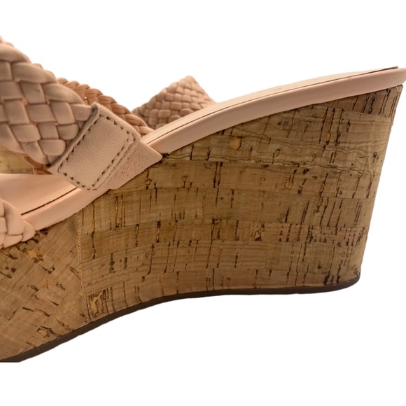 Kate Spade Wedges Pink Taravela Woven Cork Heel Wedges Baby Pink New Condition 7 - Picture 13 of 13